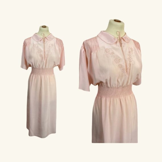 60s Silk Long Nightgown - Size L