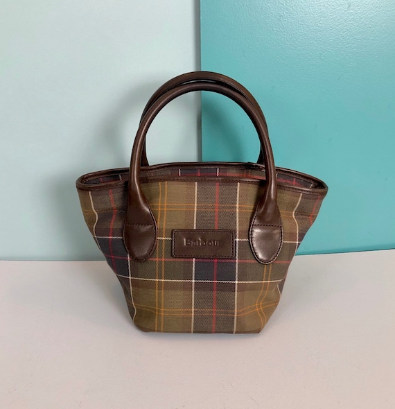 BARBOUR - Vintage Barbour Checkered Canvas and Lea