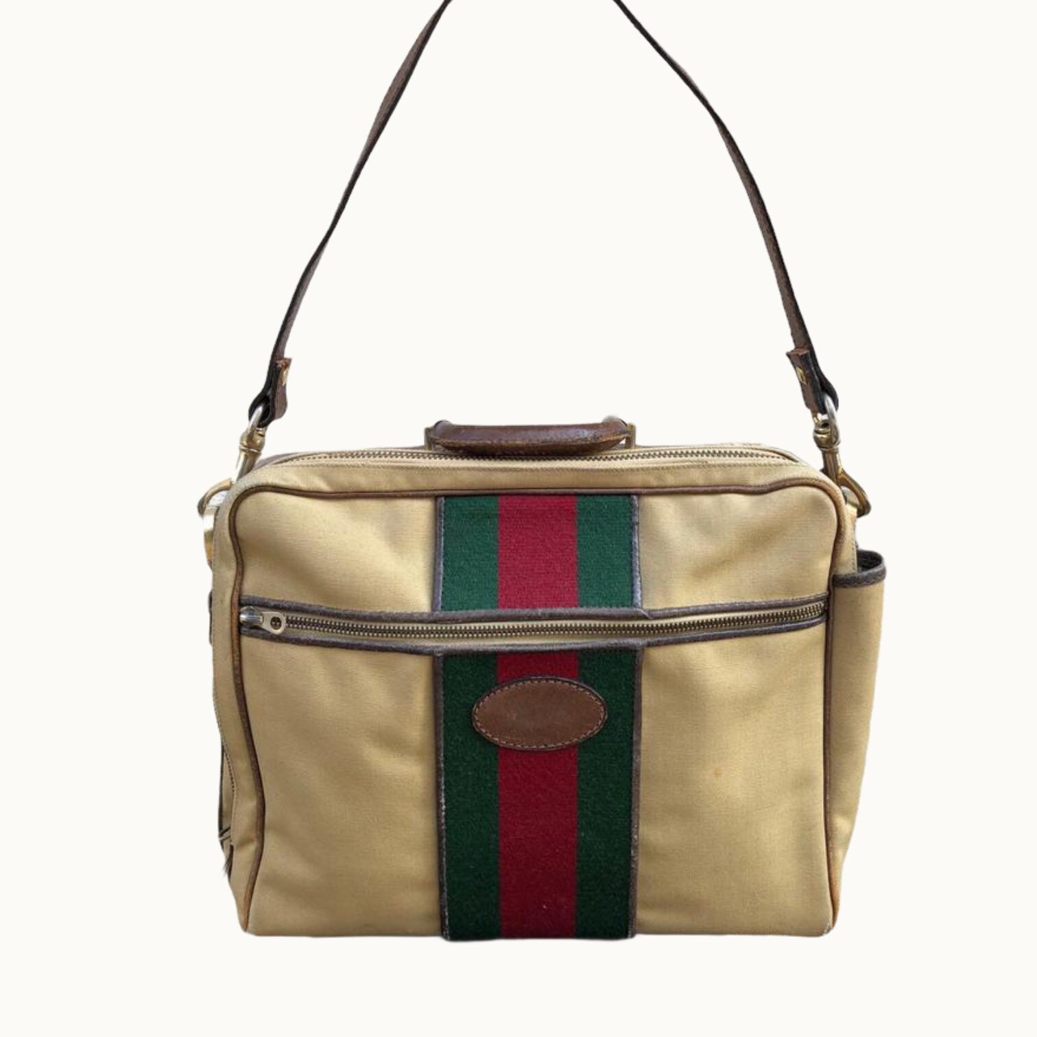 Gucci 70s Gucci Cavas And Boar Leather Briefcase Bag Etsy
