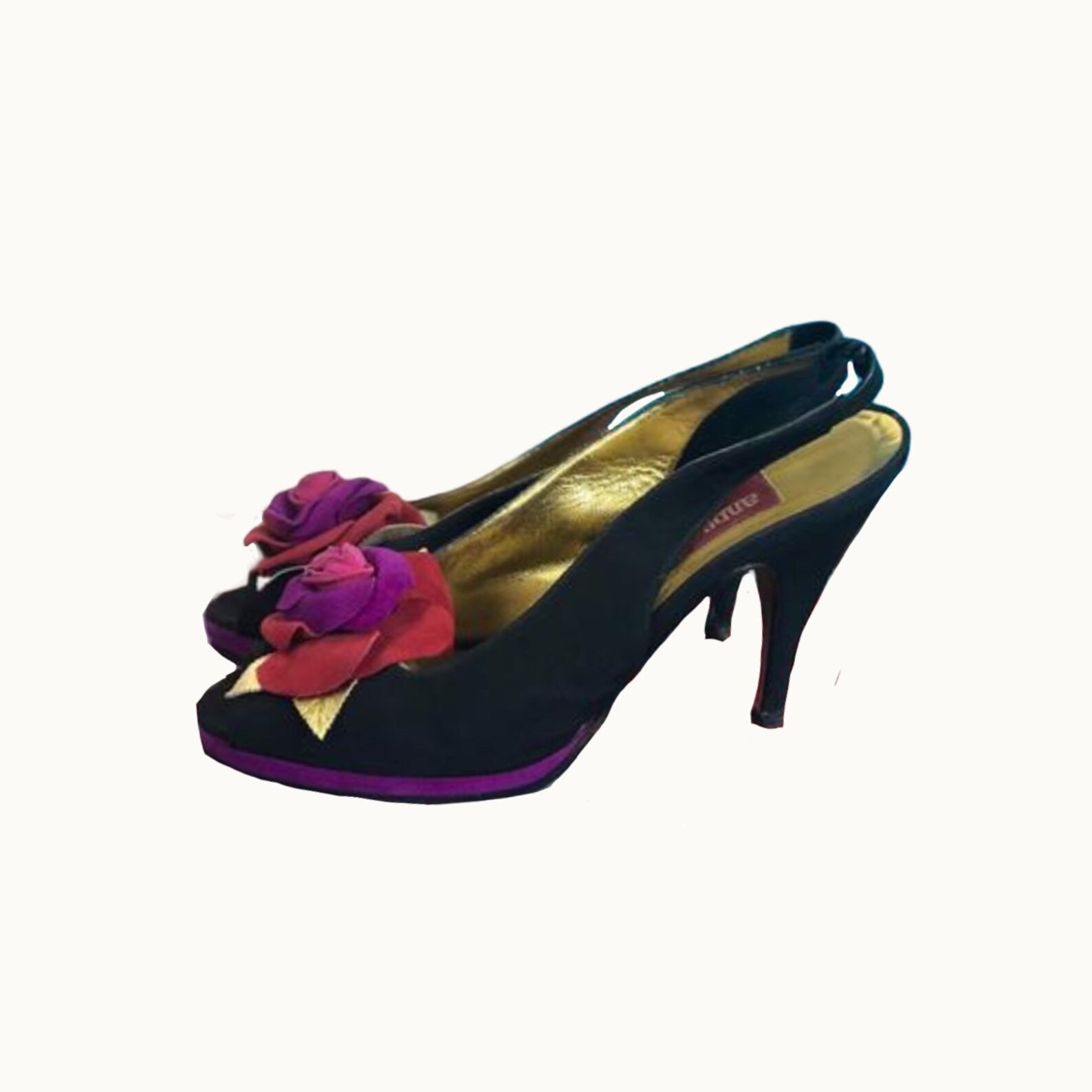 36 EU ANDREA PFISTER 70/80s Leather and Silk Shoes Etsy