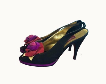 36 EU | ANDREA PFISTER - 70/80s Leather and Silk Shoes