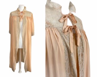 Size M | 60s Lace and Silk Robe