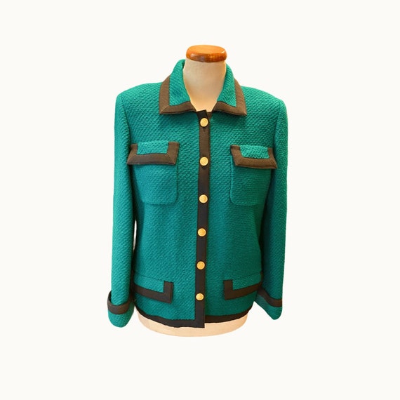 CHANEL - 90s Bouclè Wool Jacket - Size S