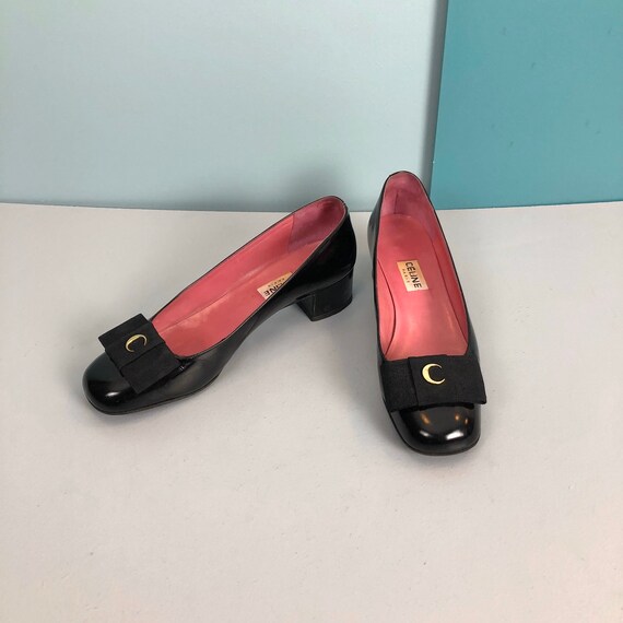 CELINE - 70s Céline Patent Leather Heeled Ballerin