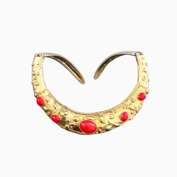 UGO CORREANI - 70/80s Brass and Resin Collar Necklace