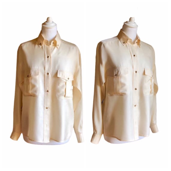 CHANEL - 80s Chanel silk Shirt - Size S
