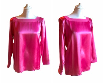 Size S | SAINT LAURENT - 80s Saint Laurent Silk Blouse