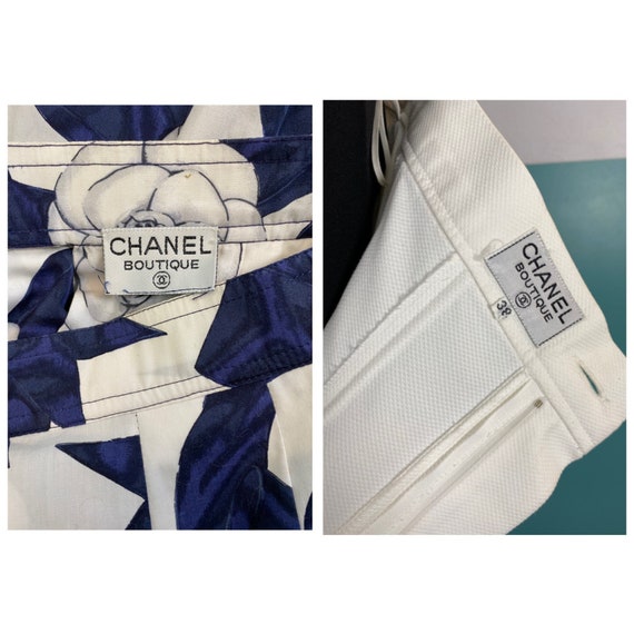 Size XS/S CHANEL 80/90s Camelia Cotton Long Dress 