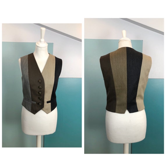 MOSCHINO - 90s Moschino Striped Wool Vest - Size S