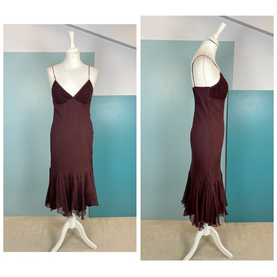 TWINSET - 90s Twinset Silk Spaghetti Strap Dress -