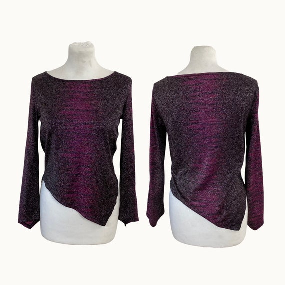 JUST CAVALLI - Y2K Asymmetric Lamè Top - Size M