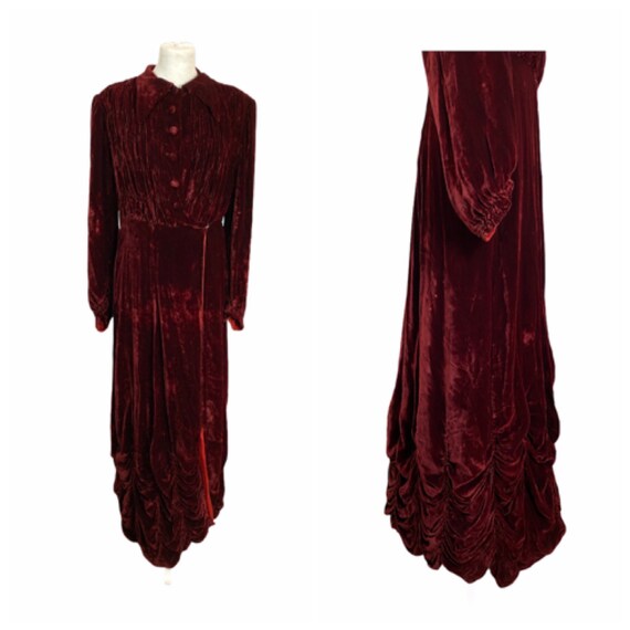 Early 20th Century Velvet Long Robe - Size L