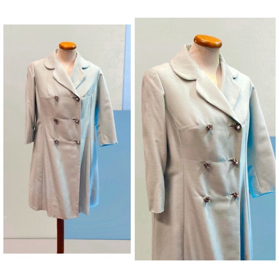 50s Wool Double Breasted Overcoat - Size M