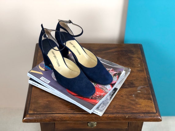 SERGIO ROSSI - 70s Sergio Rossi Heeled Suede Leath