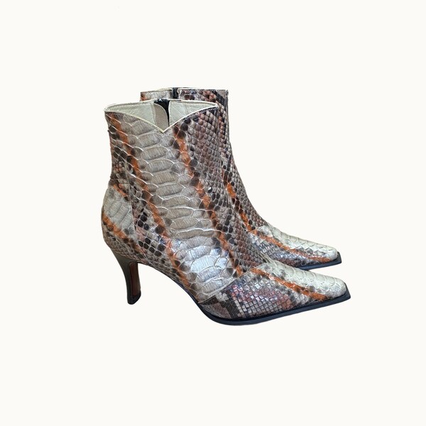 36 EU | 90s Western Python Ankle Boots
