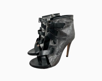 39 | DIANE VON FURSTENBERG - Y2K Leather Open Toe Ankle Boots