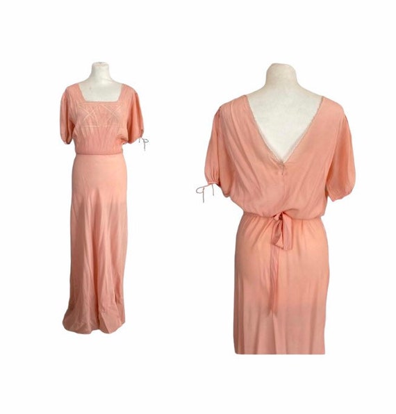 30/40s Silk Long Slip Dress - Size M/L