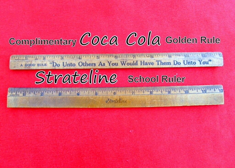 2 Vintage Wooden 12in. Rulers Coca Cola the Golden Rule & Stateline - Etsy
