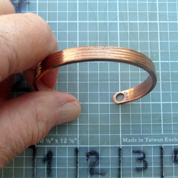 Solid Copper Bangle Bracelet   Thick   Unsigned - image 2