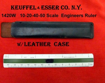 K&E Drafting Rule 1420W: Engineer Scale w/ Leather Sheath