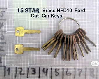 15 STAR Brass HFD10 Cut Ford Car    Keys From Closed Dealership