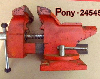 Pony 24545  Light Duty  Bench Vise   W/Swivel Base   4 1/2-in Jaws   Orange