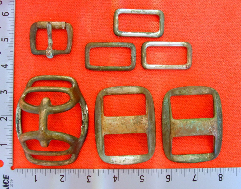 Lot of 7 Pcs. Draft Horse Tack Hardware Some Marked Solid Nickel Will