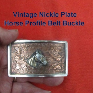 Horse Head Profile Belt Buckle    Vintage   Unbranded   2&#39;&#39; x 3&quot;   Used w/ Kind Wear
