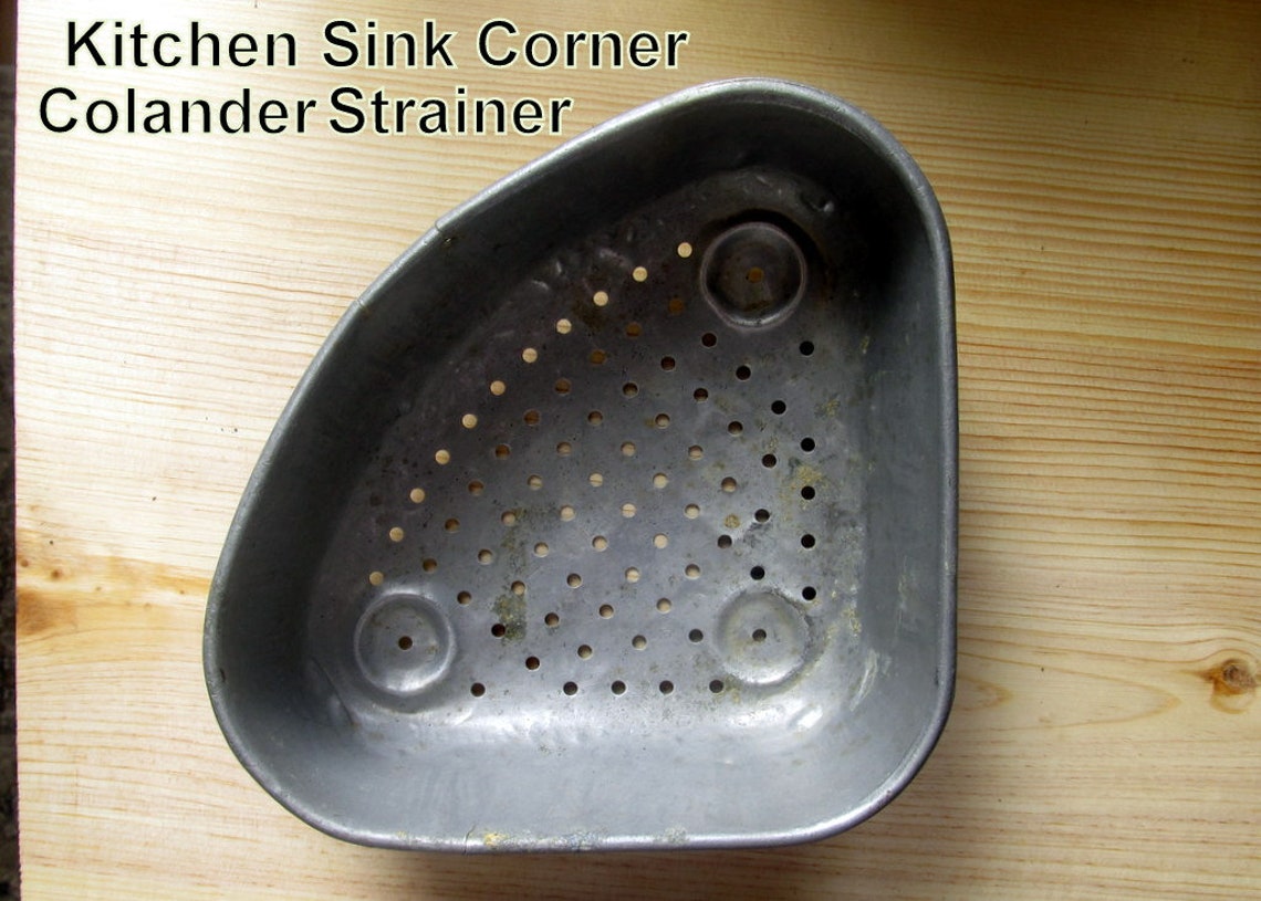 Kitchen Sink Corner Colander/Strainer Vintage Aluminum Etsy