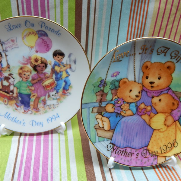 Avon Mother's Day Collector Mini Plates 1994, 1996 5" diameter Fine Porcelain trimmed with 22K Gold Sold Individually