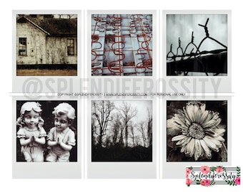 Abandoned Printable Vintage Polaroid Photos for Art and Bible Journaling, Mixed Media, Planners, Stickers
