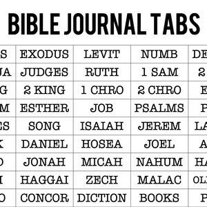 Digital Download Instant Printable Bible Journaling Books of the Bible Tabs image 3