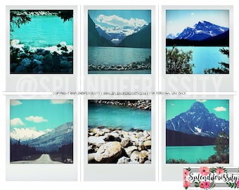 Mountains Printable Vintage Polaroid Photos for Art and Bible Journaling, Mixed Media, Planners, Stickers