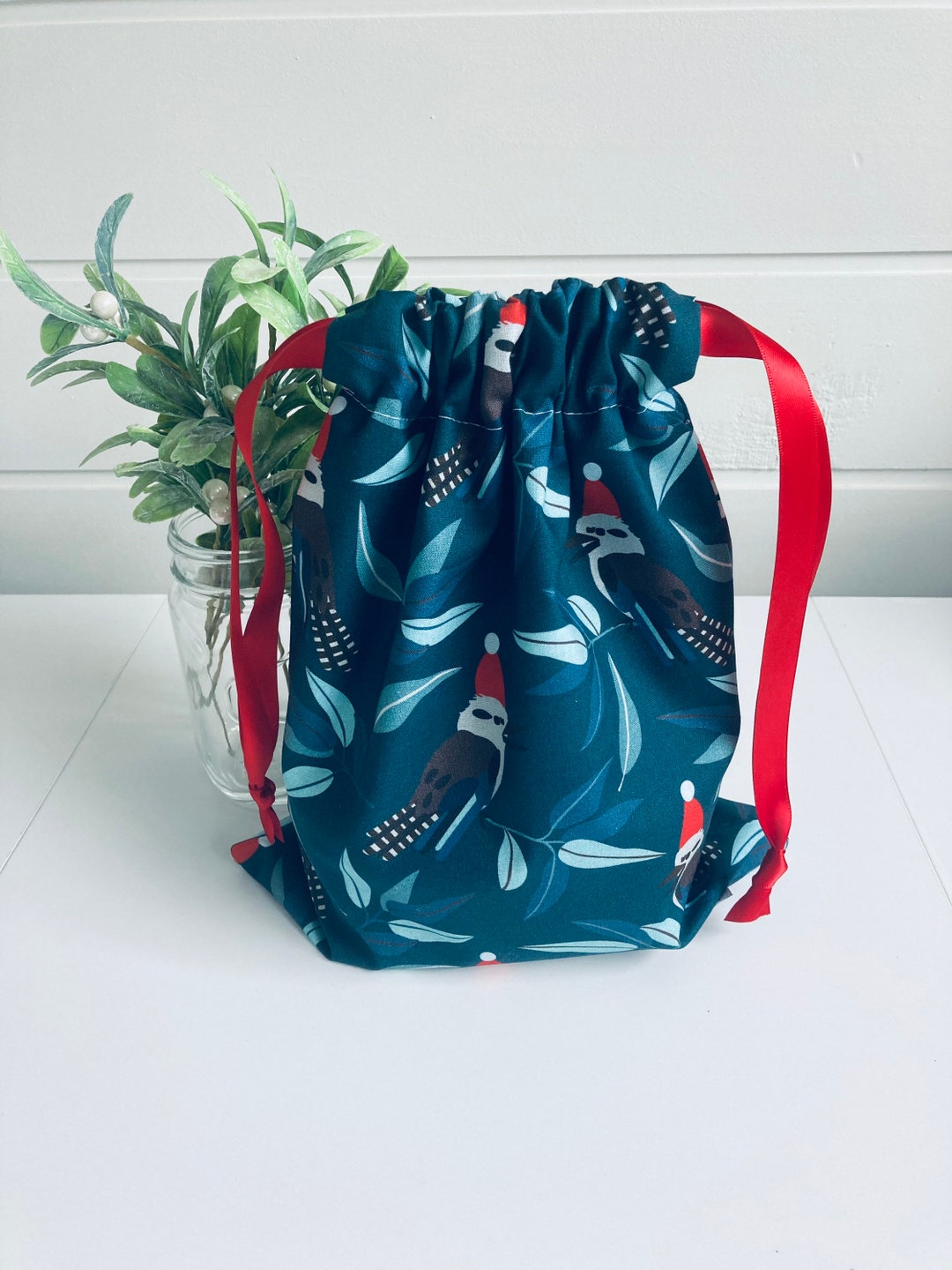 Christmas Drawstring Bag With Kookaburra Australian Animal Etsy