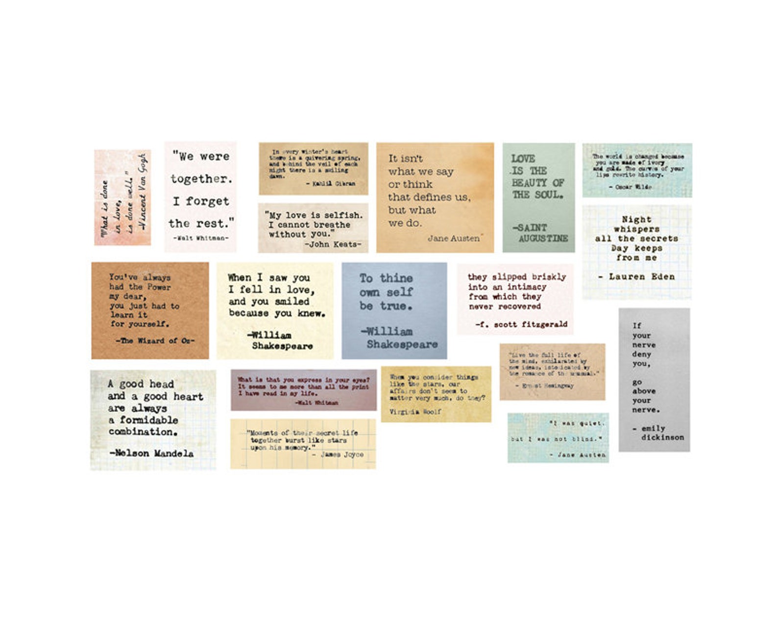 19pcs Vintage Quotes Sticker Set Inspirational Quotes Antique Etsy