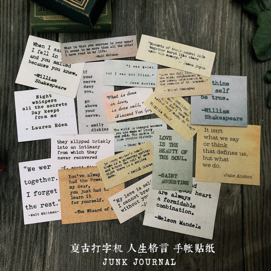 19pcs Vintage Quotes Sticker Set Inspirational Quotes Antique Etsy