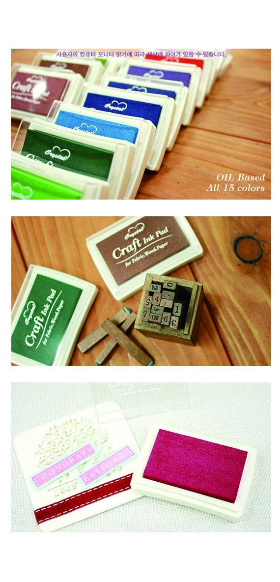 Craft Colorful Ink Pad Rubber Stamp Ink Stamp Pads Water Etsy