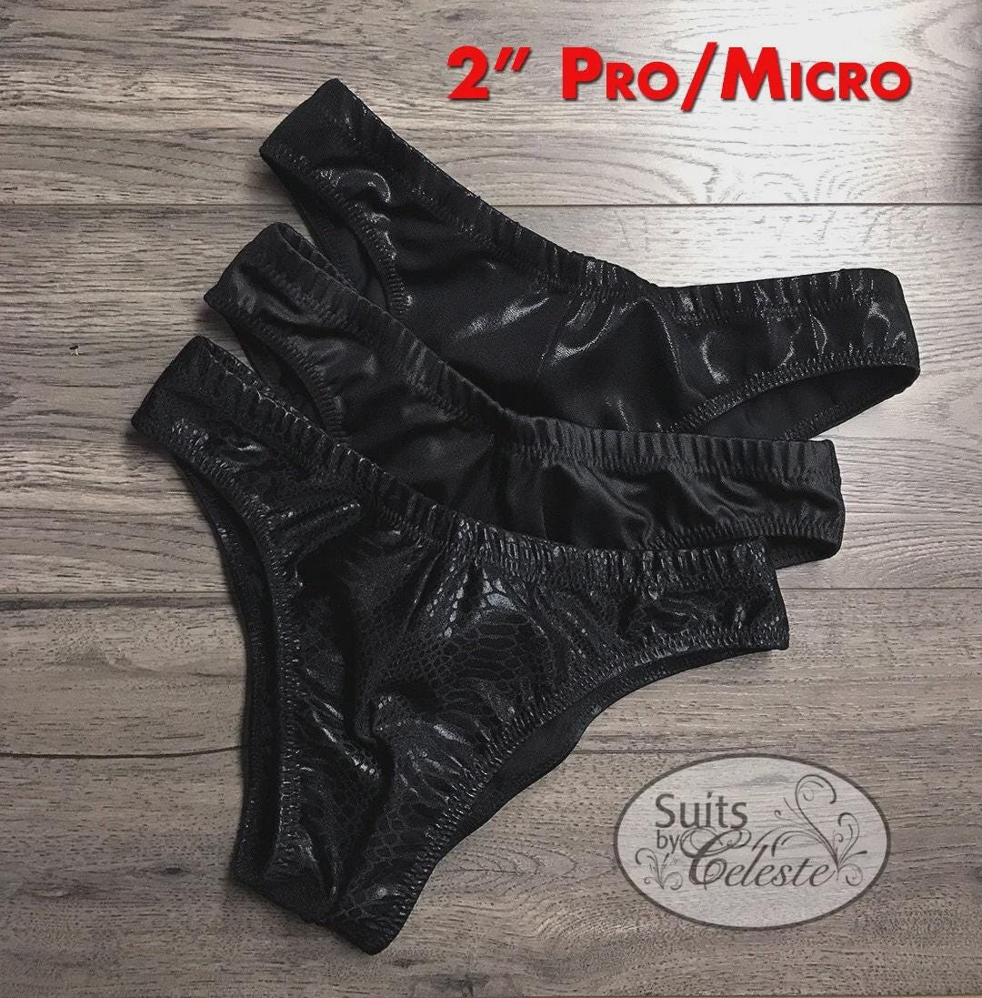 Mens **Pro/Micro Back 2" Side** Classic Physique Posing Suit Trunks Shorts in 5 Fabric Choices