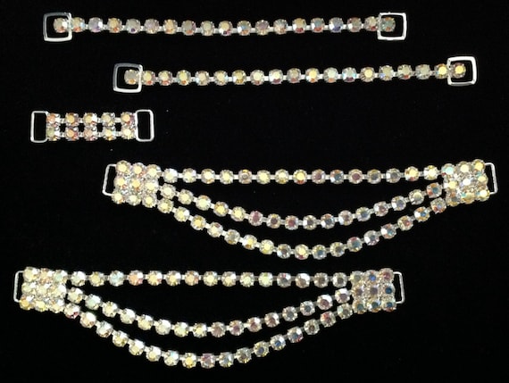Set of 5 Diamante Rhinestone AB Competition Fitness Bikini Connectors