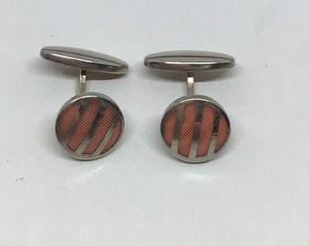ヴィンテージ クロムメッキ カフスボタン アールデコ - Etsy 日本