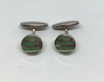 Vintage cufflinks, Art Deco, 1930, chrome/ Vintage chromed plated cufflinks, Art Deco 1930s.