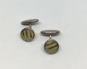 ヴィンテージ クロムメッキ カフスボタン アールデコ - Etsy 日本