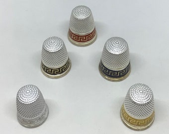 Lot of metal thimbles.1940/ Metal and enamelled thimbles.1940