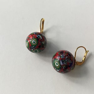 Art Deco dormeuse glass earrings, 1920s