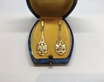 Geometric Art Deco earrings 1930/Art Deco Skycraper style earrings 1930s.