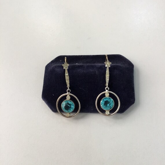 Art Deco Silver and Glass Earrings 1920s/Art Deco