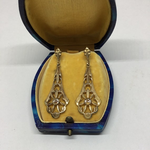 Pendientes Art Deco geométricos 1930/ Art Deco “Skycraper “ brass earrings 1930s