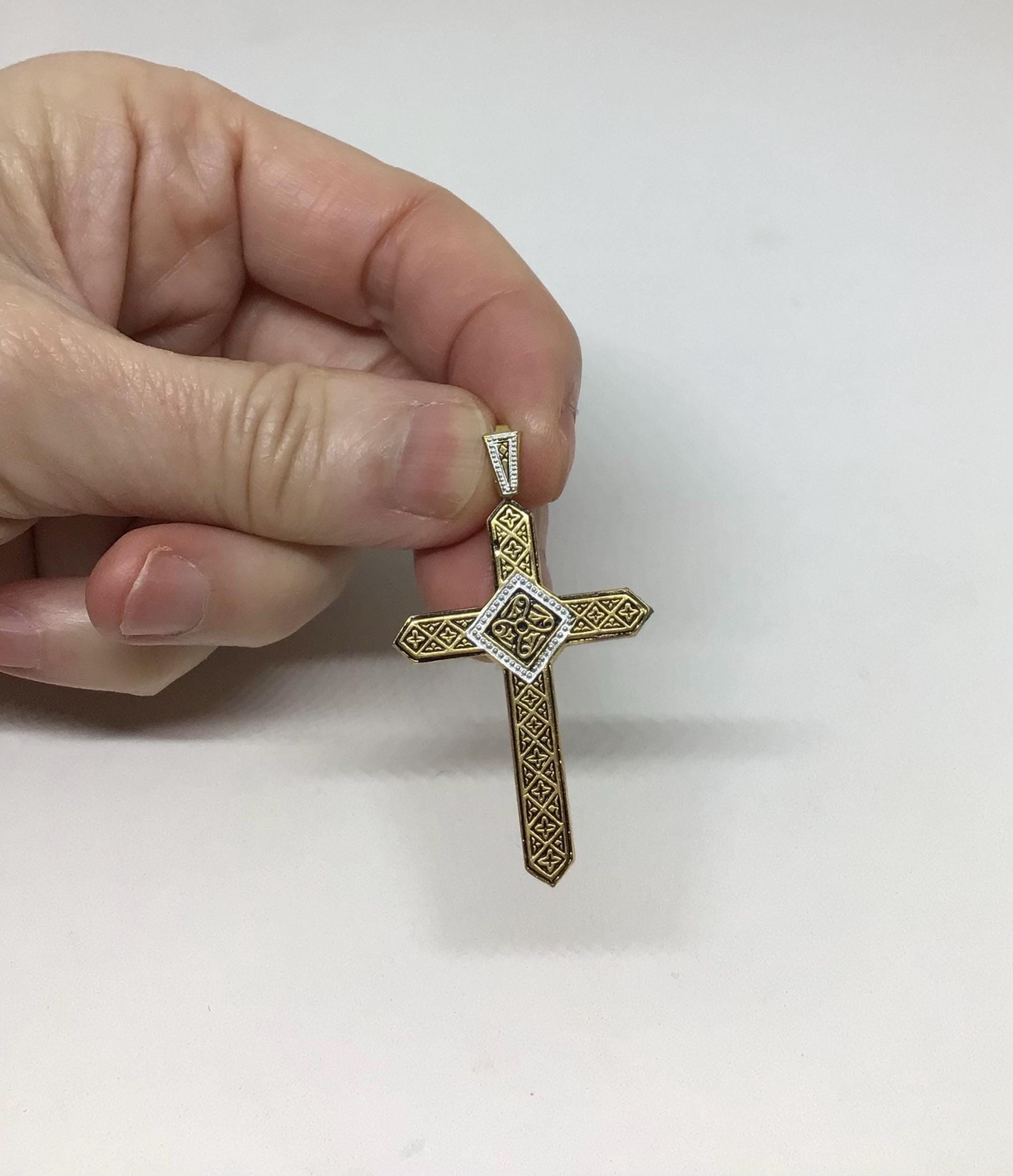Vintage pendant, Toledo damascene cross.1950s/Vintage pendant, Toledo damascene cross,1950s. Brass