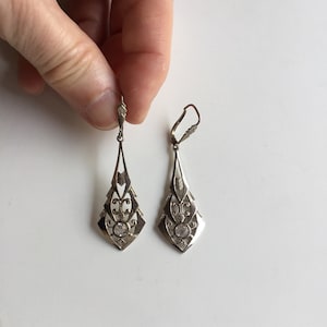 Art Deco chrome earrings 1930/Art Deco chrome earrings 1930s
