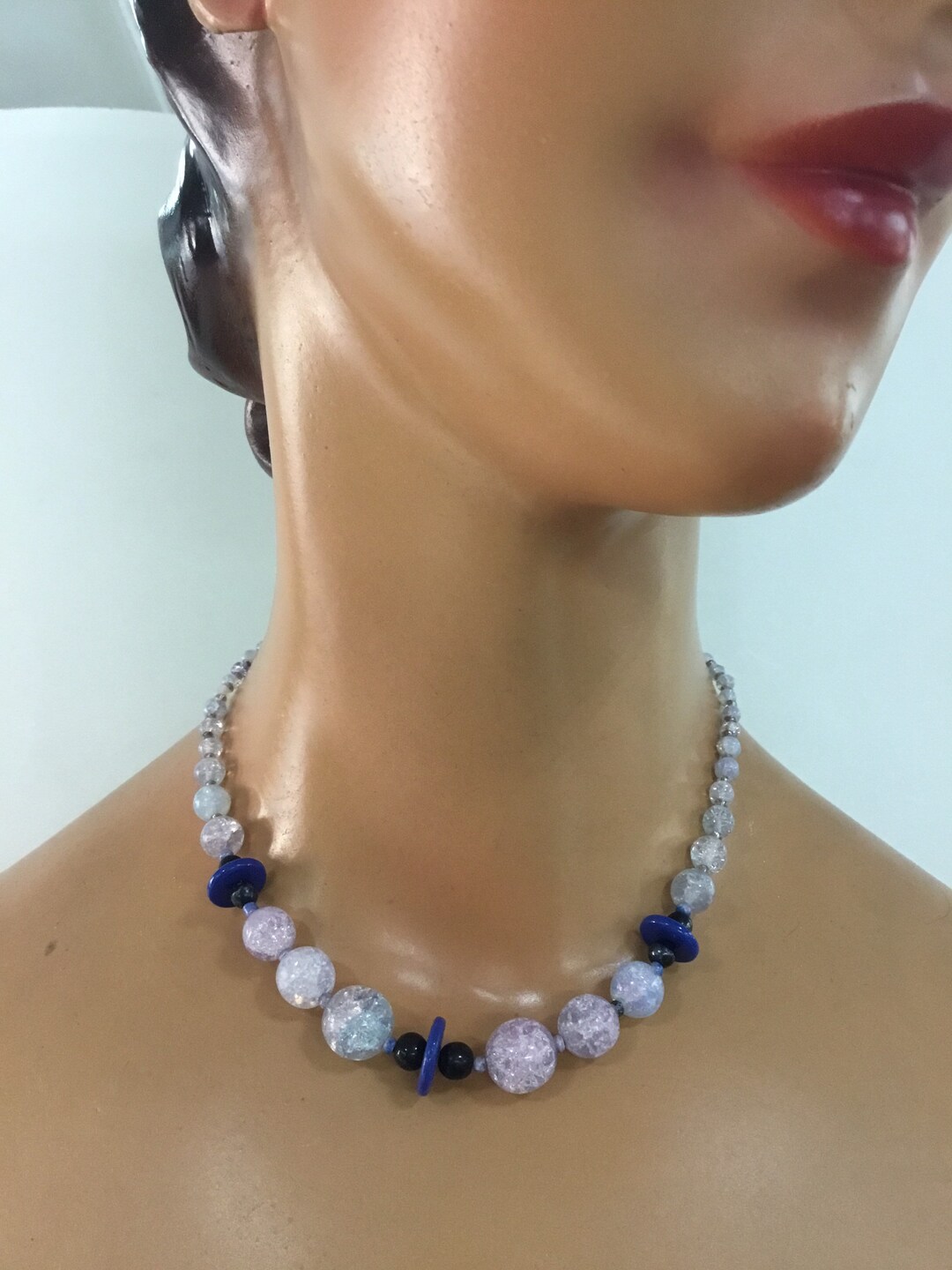 Collier Art Déco En Verre Des Années 30 - Bijou Vintage Allemand - Occasion